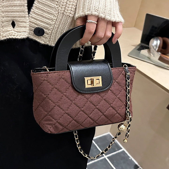 Damen Mini-Henkeltasche mit elegantem Karosteppe Nord Taschen