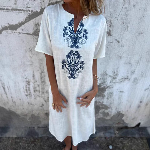 Damen Sommerliches Kleid mit aufwendiger Stickerei