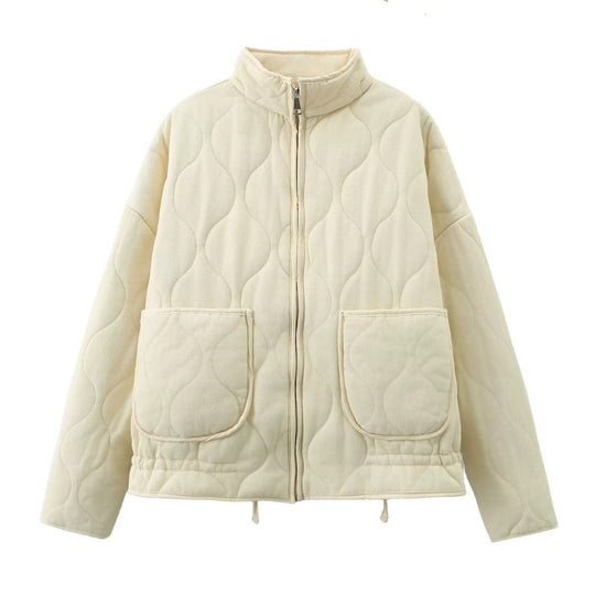 Unisex Stepp-Überjacke mit Stehkragen, aufgesetzten Taschen und Kordelzug Nord Taschen