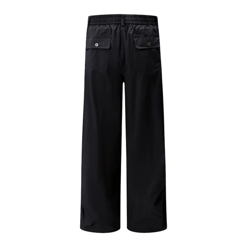 Damen Weite Cargo‑Palazzo‑Hose mit Tunnelzugbund und verstellbaren Saumkordeln Nord Taschen