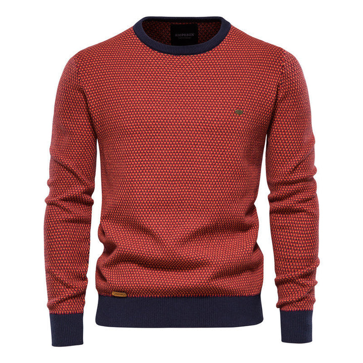 Herren Strickpullover im modernen Wabenmuster mit angenehmem Tragegefühl
