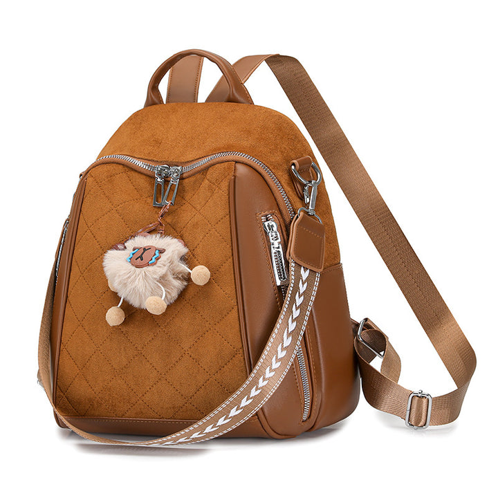 Damen Rucksacktasche mit elegantem Steppdesign und verspieltem Anhänger Nord Taschen