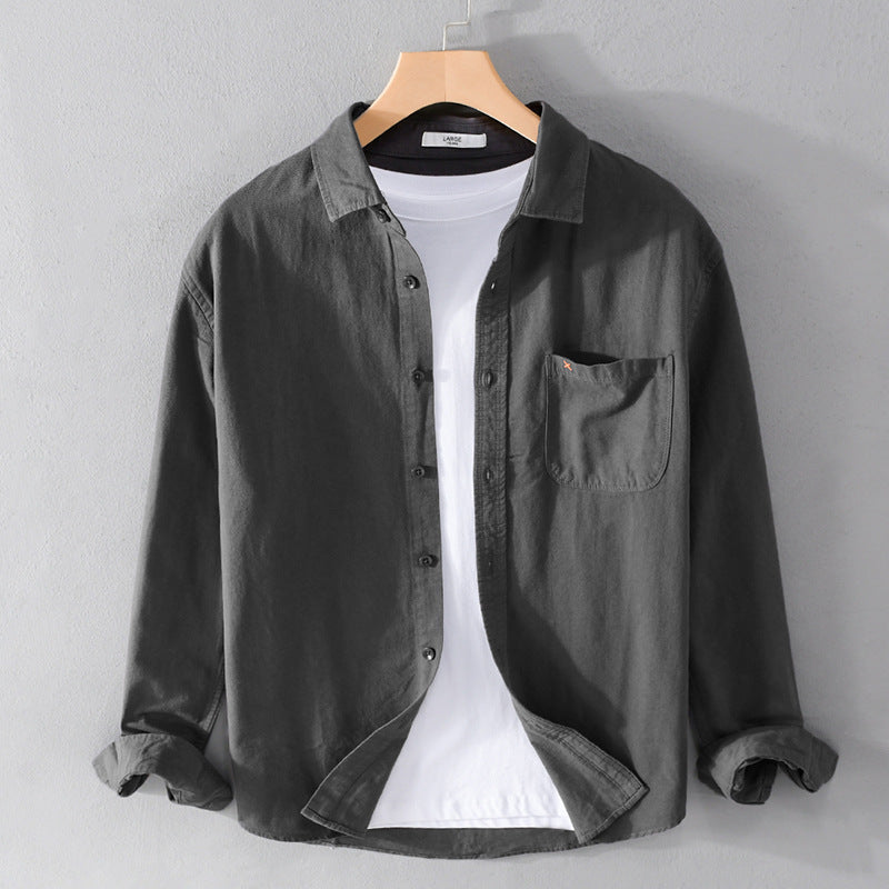 Herren Leichtes Baumwoll-Overshirt im Relaxed-Fit mit Brusttasche Nord Taschen