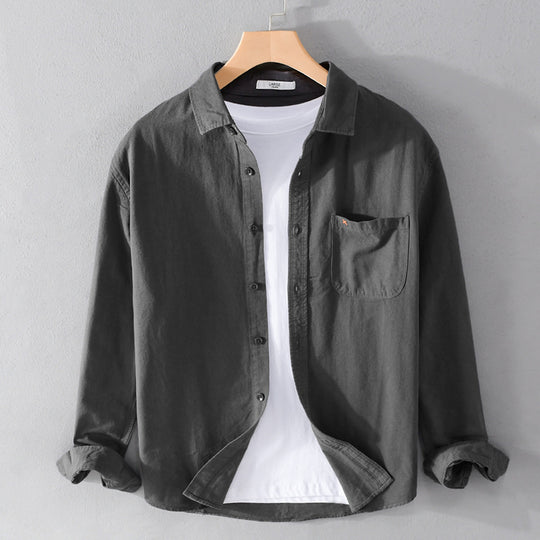 Herren Leichtes Baumwoll-Overshirt im Relaxed-Fit mit Brusttasche Nord Taschen