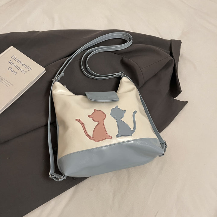 Damen Designer Umhängetasche mit verspieltem Katzenmotiv Nord Taschen
