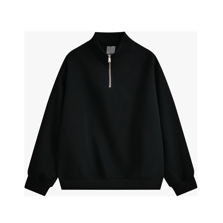 Unisex nan oversized Halbzip-Sweatshirt mit Stehkragen, Rippbündchen und weichem Fleece-Innenfutter Nord Taschen