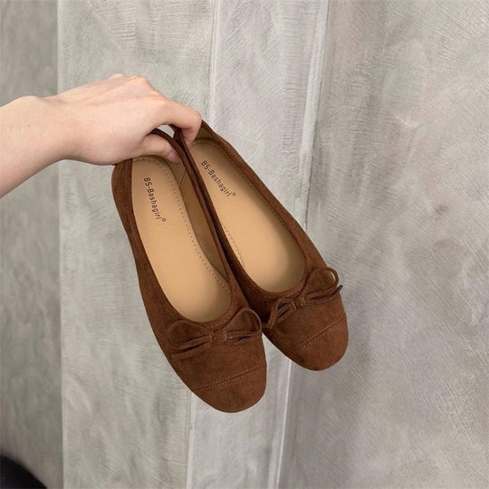Damen Ballerina-Schuhe mit modischer Schleifenverzierung und komfortablem Fußbett