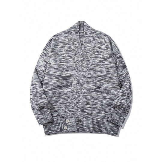 Unisex Boxy-Strickcardigan mit asymmetrischer Knopfleiste und breit geripptem Saum Nord Taschen