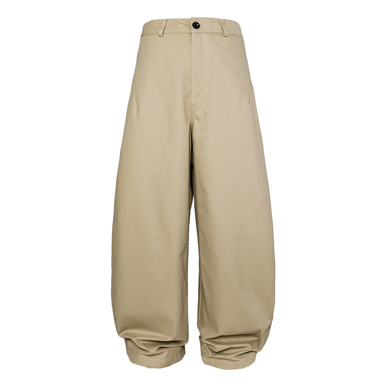 Damen Hohe Taillenweite Culotte-Hose aus schwerer Baumwollmischung mit Umschlagbund Nord Taschen