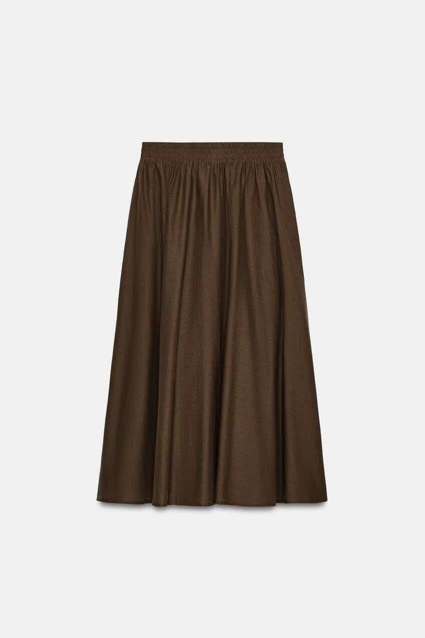 Damen Weicher A-Linien-Midirock mit elastischem Gummibund und fließender Chiffon‑Optik Nord Taschen