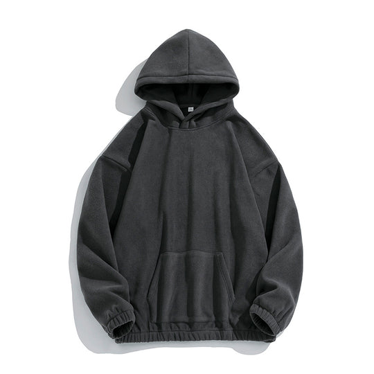 Unisex Oversize Fleece-Hoodie mit elastischem Saum und aufgesetzter Kängurutasche Nord Taschen