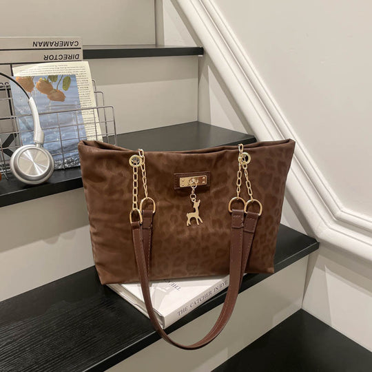 Damen Tiermuster Shopper-Tasche mit elegantem Kettenverschluss Nord Taschen