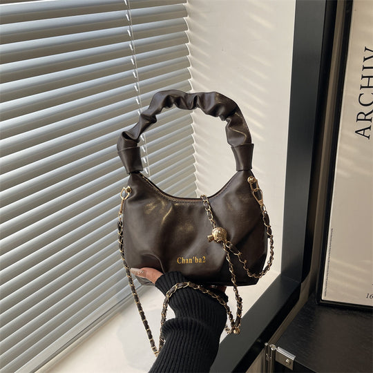 Damen modische Umhängetasche mit geflochtenem Kettenhenkel Nord Taschen