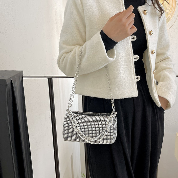 Damen Designer Handtasche mit glänzendem Obermaterial Nord Taschen
