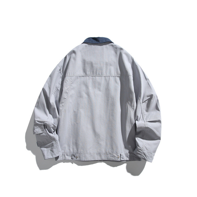 Herren Boxy-Workwear-Blousonjacke mit Kontrastkragen und Mehrfach-Taschen Nord Taschen