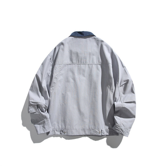Herren Boxy-Workwear-Blousonjacke mit Kontrastkragen und Mehrfach-Taschen Nord Taschen