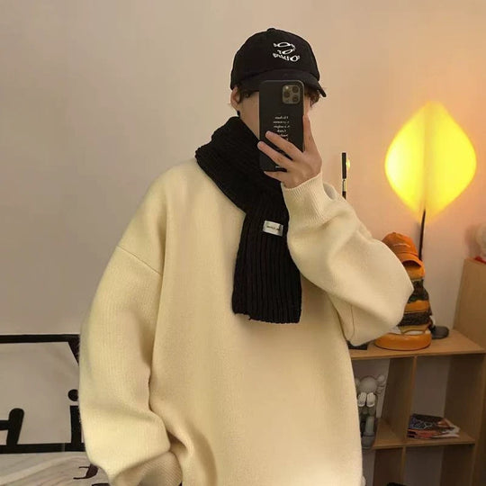 Herren Lässiger Oversized Pullover Nord Taschen