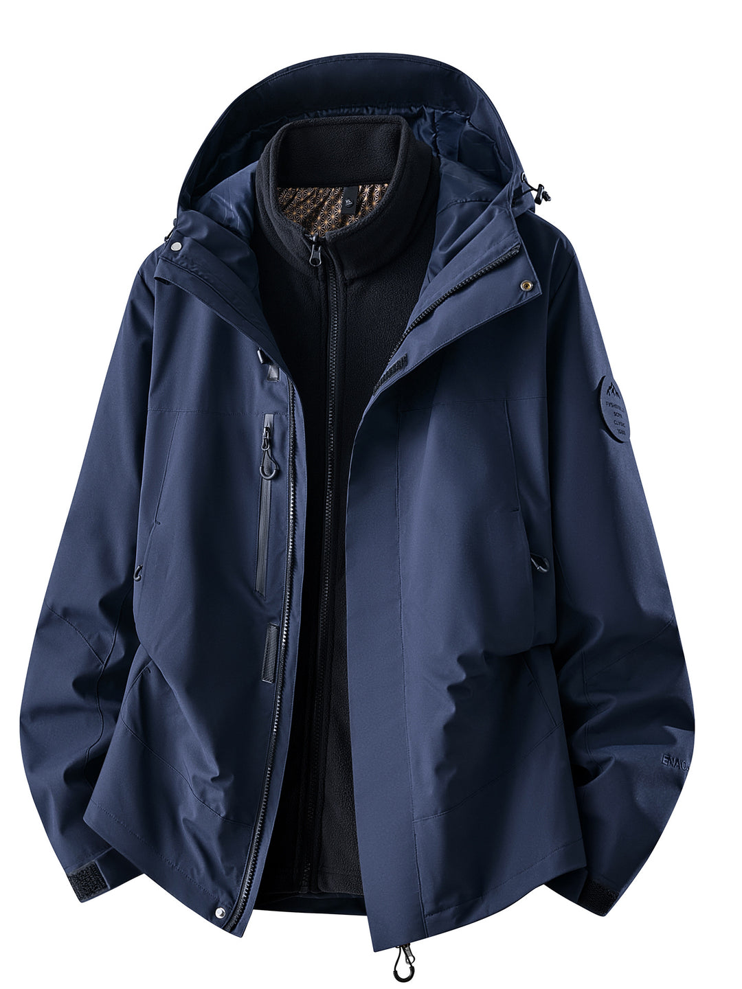 Herren wasserdichte Outdoorjacke mit abnehmbarer Fleece-Innenjacke Nord Taschen