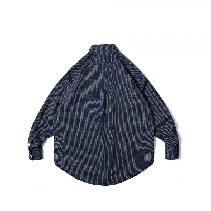 Unisex Oversize-kariertes Hemd mit rundem Saum und aufgesetzten Brusttaschen Nord Taschen