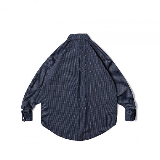Unisex Oversize-kariertes Hemd mit rundem Saum und aufgesetzten Brusttaschen Nord Taschen