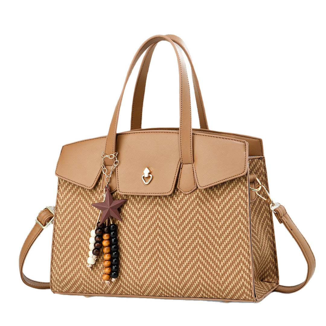 Damen Handtasche mit elegantem Chevron-Muster und abnehmbaren Schlüsselanhänger Nord Taschen