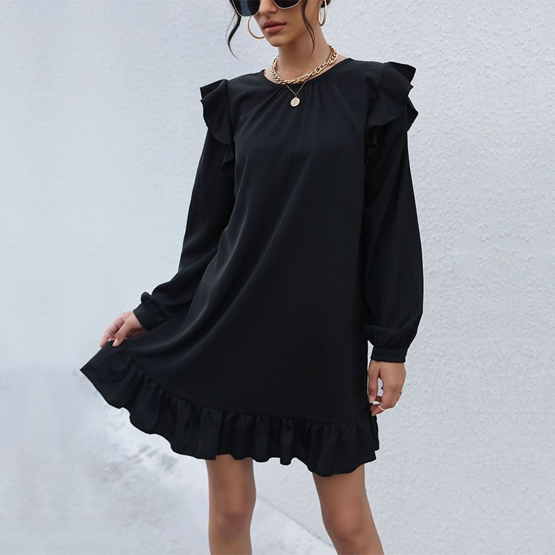 Damen Elegantes Kleid mit Rüschen Nord Taschen