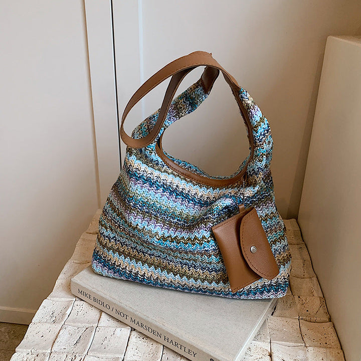 Nord Taschen | für Damen - Bunte Schultertasche aus Baumwolle mit praktischer Zusatztasche