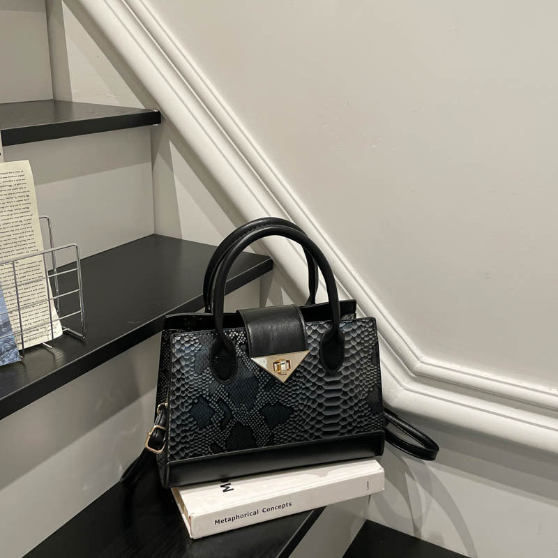 Damen elegante Handtasche mit glänzendem Schlangenhautmuster Nord Taschen