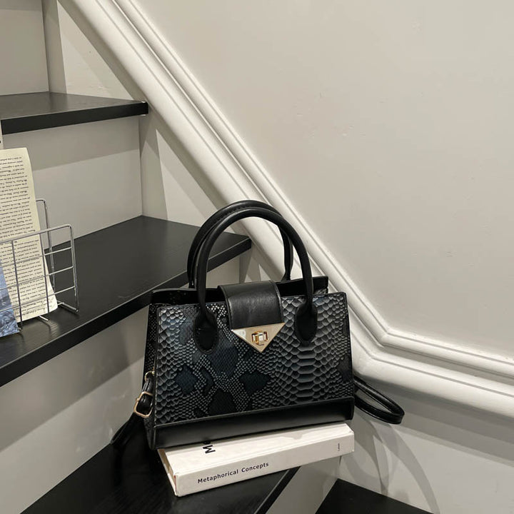 Damen elegante Handtasche mit glänzendem Schlangenhautmuster Nord Taschen