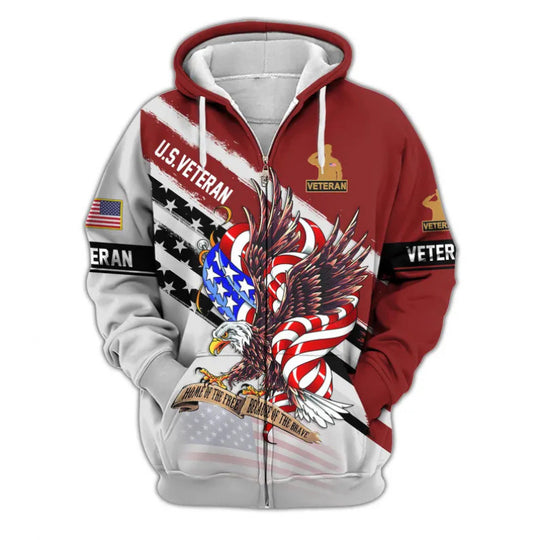 Herren Kapuzensweater mit amerikanischem Veteranenmotiv Nord Taschen