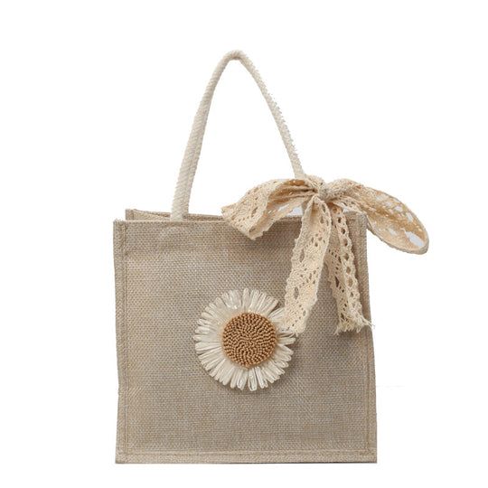 Damen Tragetasche mit floralem Dekor und handgefertigten Details Nord Taschen
