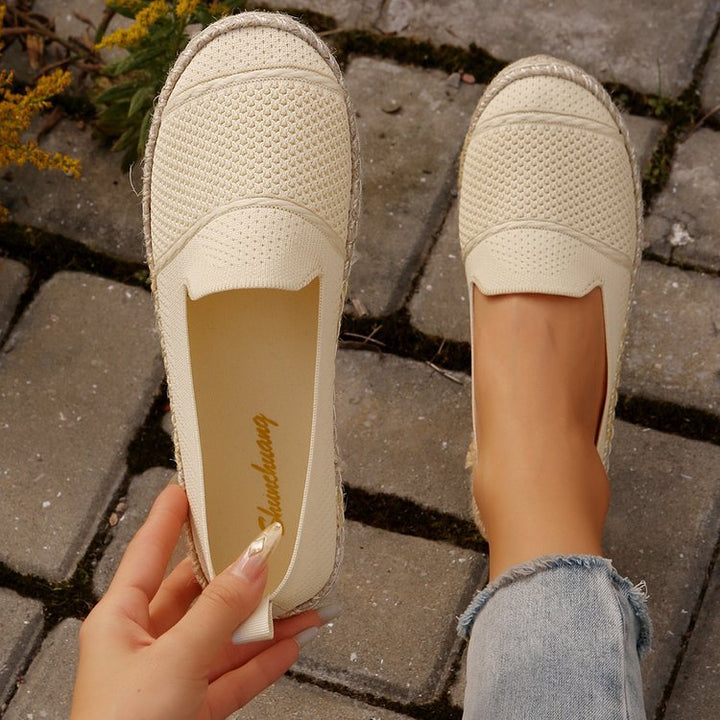 Damen  atmungsaktive Strick-Espadrilles mit geflochtener Jute-Sohle und flexiblem Memory-Fußbett Nord Taschen