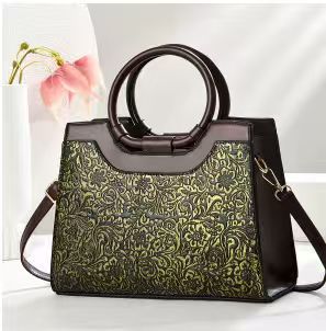 Damen elegante Strukturierte Handtasche mit floralen Mustern Nord Taschen