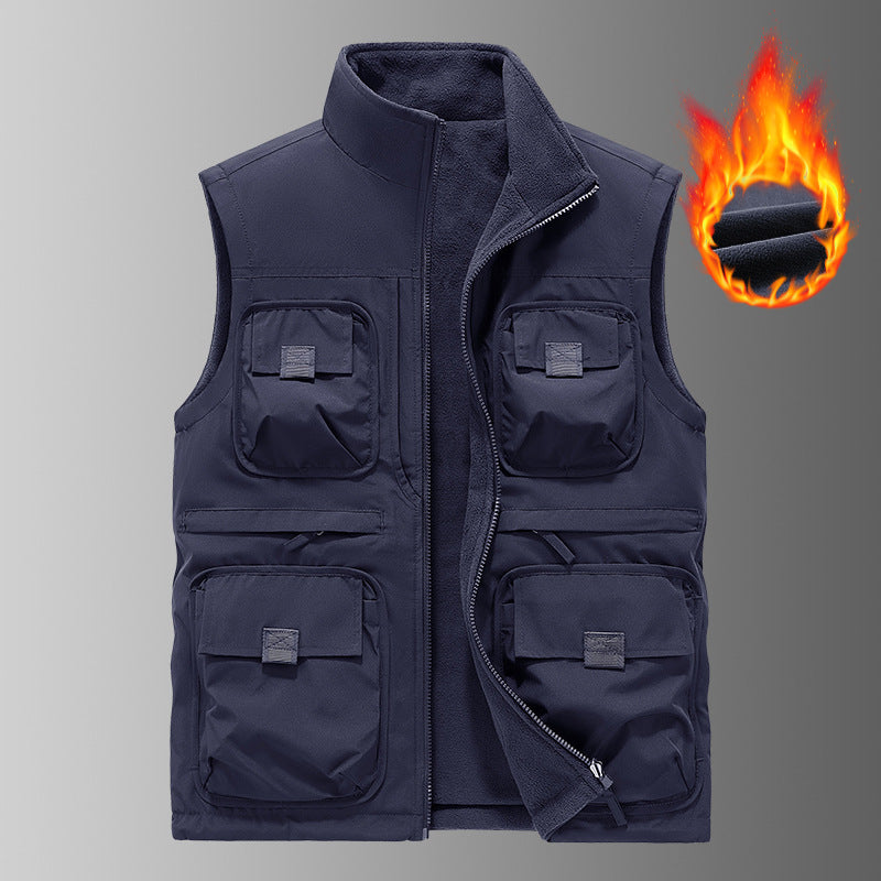 Herren Gefütterte Utility‑Weste mit Fleece‑Innenfutter und Mehrfachtaschen Nord Taschen