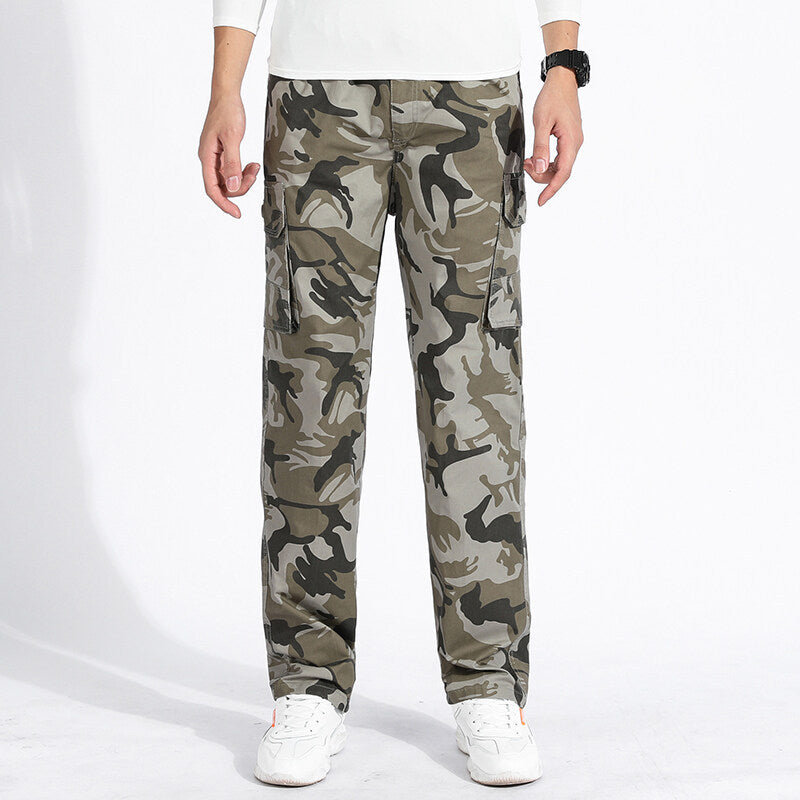 Herren Camouflage Cargohose im Army‑Stil mit geradem Schnitt, Mehrfach‑Taschen & robusten Nähten Nord Taschen