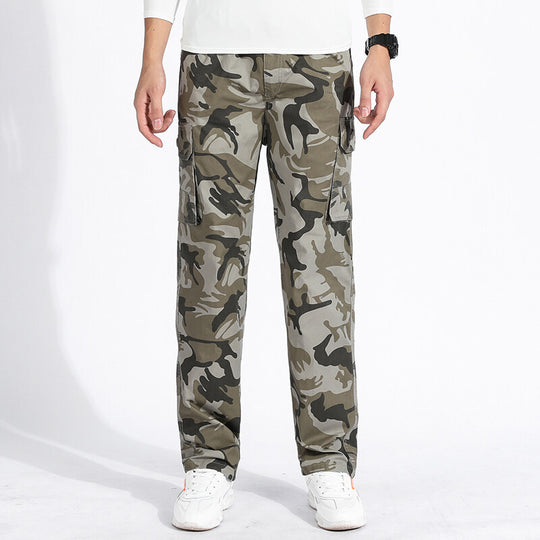Herren Camouflage Cargohose im Army‑Stil mit geradem Schnitt, Mehrfach‑Taschen & robusten Nähten Nord Taschen