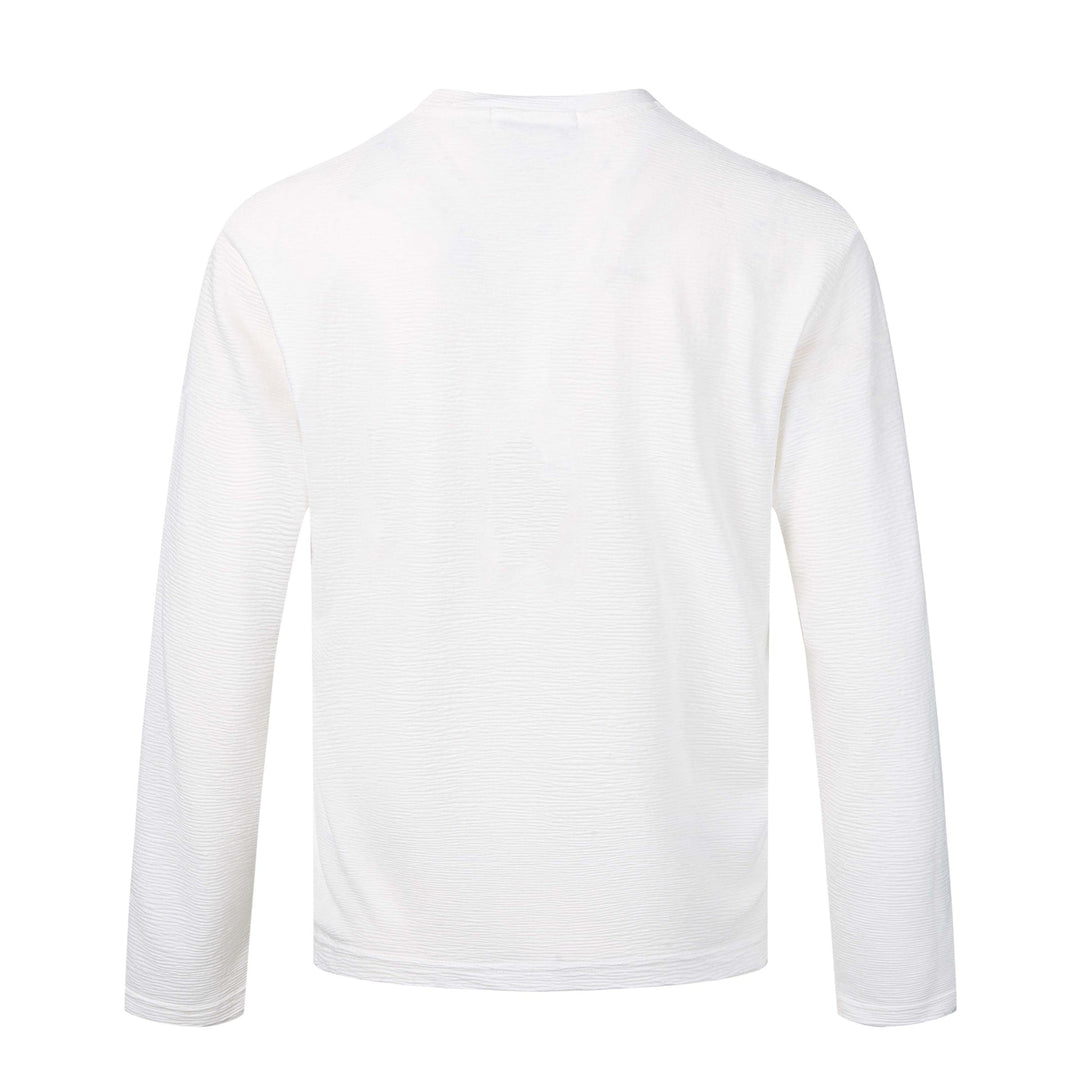 Damen Feinstrukturiertes Langarmshirt mit Rundhalsausschnitt und filigranem Grafikprint Nord Taschen