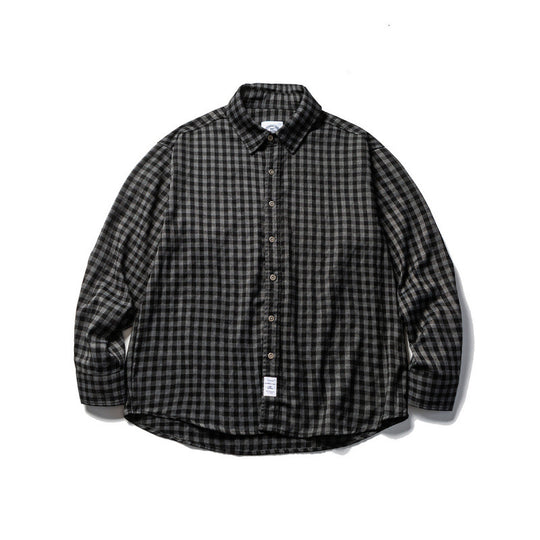 Unisex Oversize-Karo-Flanellhemd mit Hemdkragen, Button-Front und abgerundetem Saum Nord Taschen