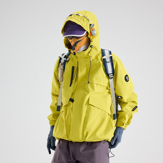 Herren Multifunktionale Wetterfeste Hybridjacke mit Mesh-Belüftung verdecktem Reißverschluss & Utility‑Taschen Nord Taschen