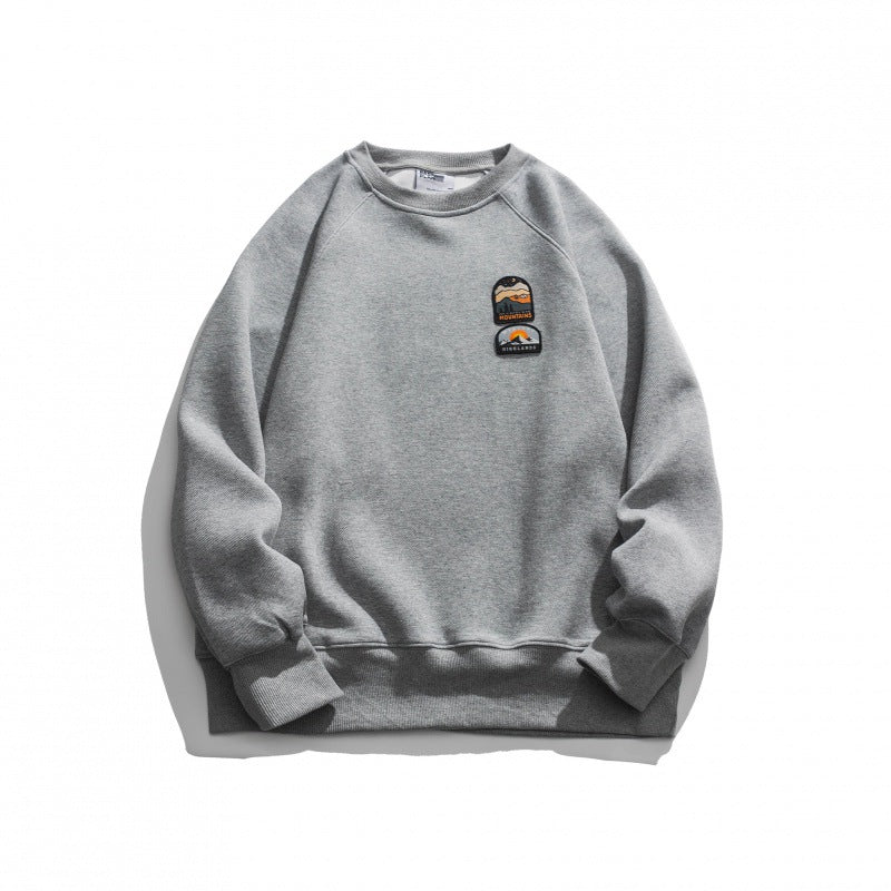 Unisex Oversize-Sweatshirt mit Raglanärmeln und Berg-Patch Nord Taschen