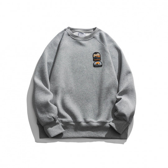 Unisex Oversize-Sweatshirt mit Raglanärmeln und Berg-Patch Nord Taschen
