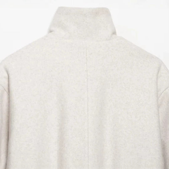 Damen Cropped‑Fleece‑Bomberjacke mit Stehkragen, balligen Ärmeln und elastischem Saum Nord Taschen