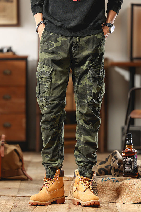 Herren Cargohose im Jogger-Stil mit Tunnelzug elastischen Bündchen und Mehrfachtaschen Nord Taschen