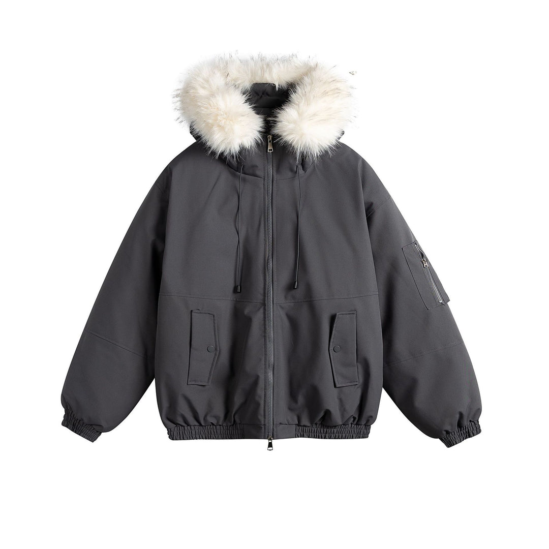 Damen Oversize-Parka im Bomberstil mit abnehmbarer Kunstfellkapuze Nord Taschen