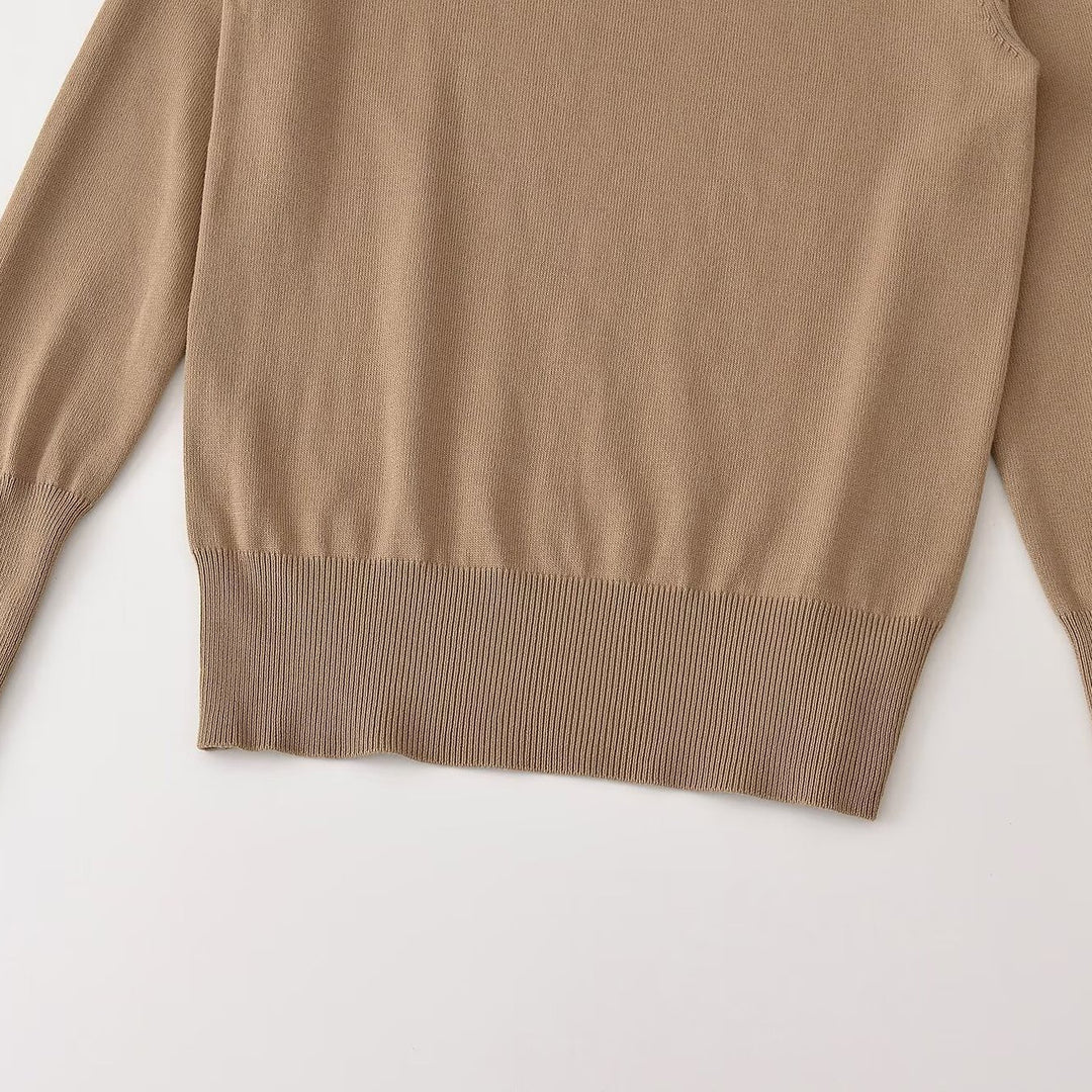 Damen Feinstrick-Pullover mit Streifenmuster, Rundhalsausschnitt und Zierknopfbesatz Nord Taschen
