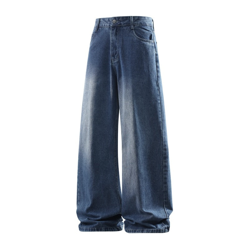 Damen Weite hochtaillierte Baggy-Jeans im Vintage-Look mit extra weitem Bein Nord Taschen