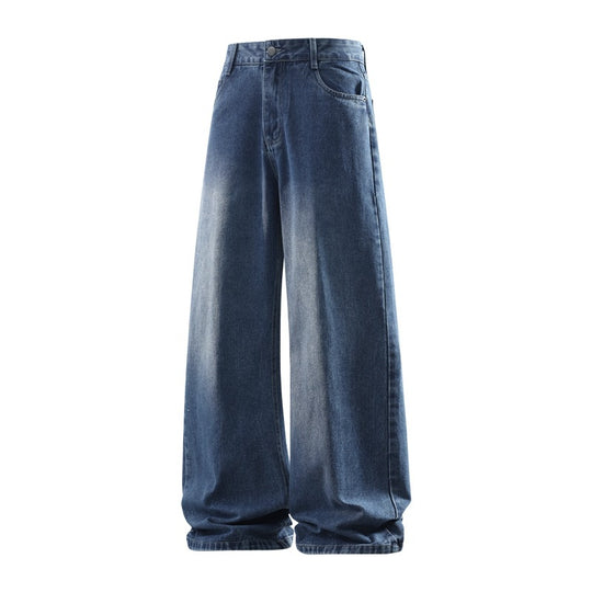 Damen Weite hochtaillierte Baggy-Jeans im Vintage-Look mit extra weitem Bein Nord Taschen