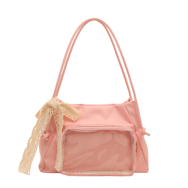 Damen praktische Tragetasche mit transparentem Fach Nord Taschen