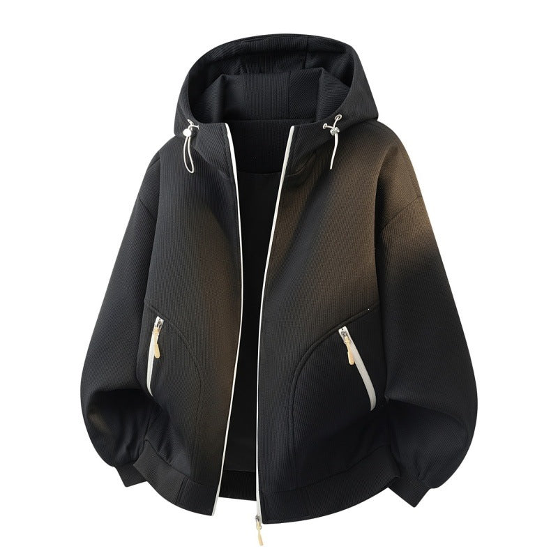 Damen Oversize-Kapuzenjacke mit Farbverlauf, Zwei-Wege-Reißverschluss & Zip-Taschen Nord Taschen