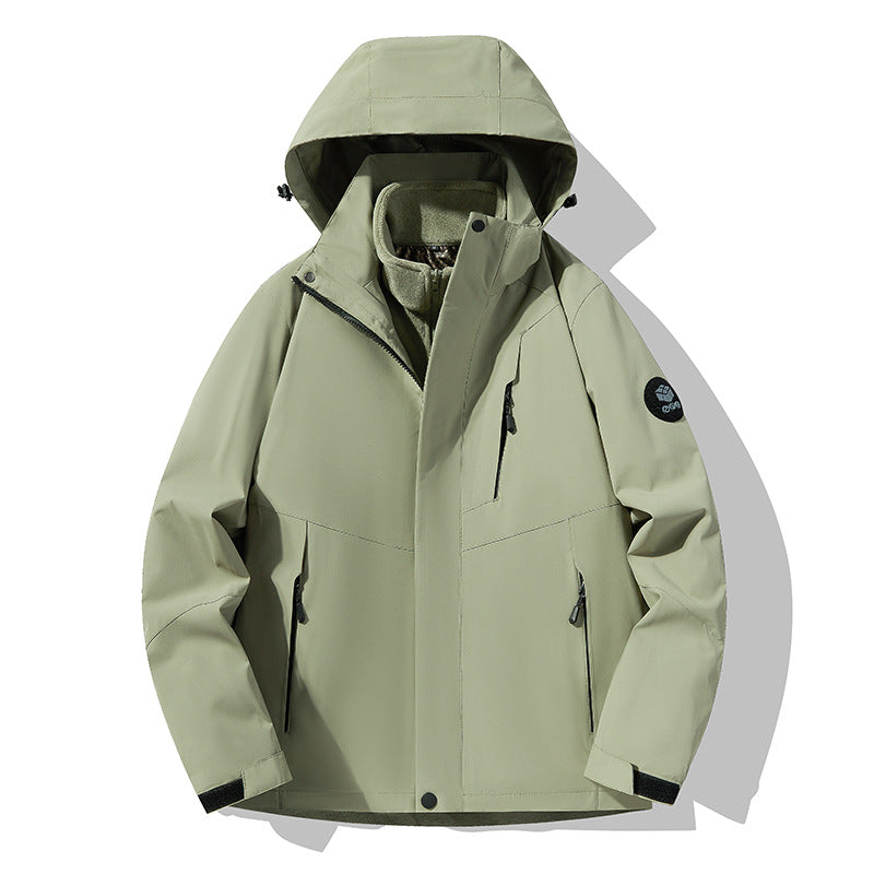 Herren Softshell-Outdoorjacke mit abnehmbarer Fleece‑Innenlage, verstellbarer Kapuze und wasserabweisenden Reißverschlüssen Nord Taschen